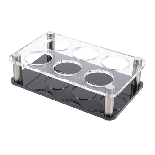 TOVINANNA Soporte Acrílico para Vasos de 6 Unidades 6 Orificios de 38 CM Organizador Compacto para Bares y Fiestas Fácil de Limpiar y Almacenar
