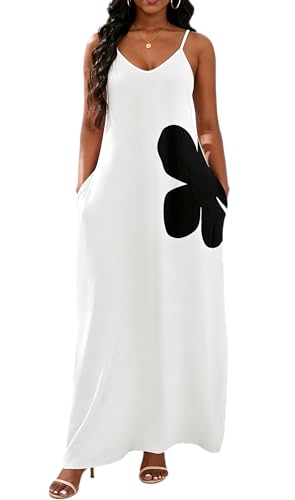 Image of vunahzma Womens Casual Fashion Sleeveless Plus Size Loose Long Sexy Maxi Dress with Pockets