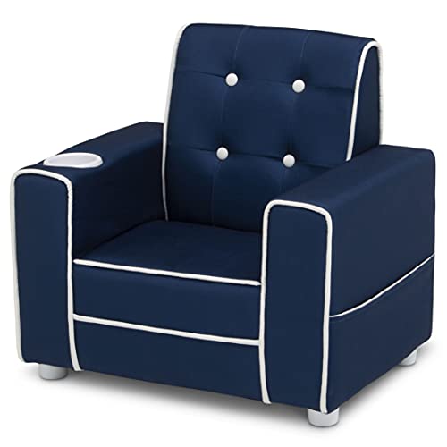 Delta Children Chelsea Kids Upholstered Chair with Cup Holder, Navy - image 6