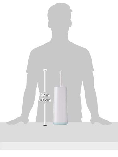 Joseph Joseph 70506 Escova de vaso sanitário flexível com suporte fino antigotejamento, azul, 8,5 x