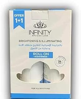مزيل عرق رول اون لتفتيح البشرة، برائحة اوشن بريز، 1+1