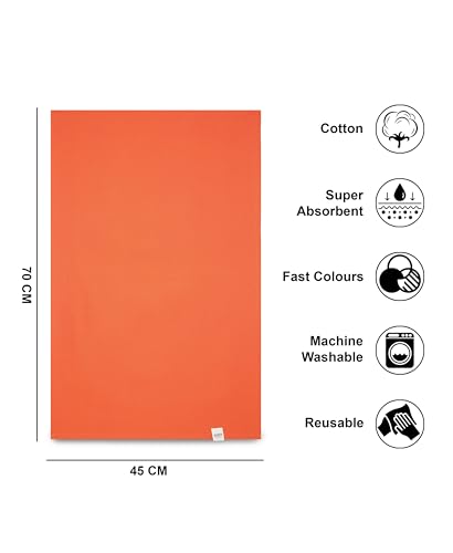 Image of Cloth for Cooking | Cotton Hand Towel for Drying Dishes | 70x45 cm Tea Towels | Highly Absorbent for Cleaning & Quick Drying of Plates| Kitchen Towel (Set of 4 Pieces), KTKT004