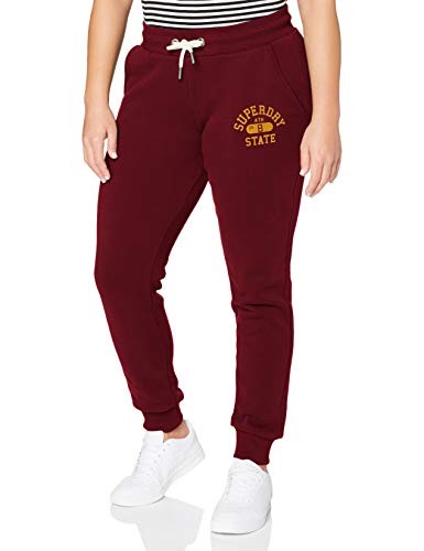 Superdry T&f Classic Jogger Pantalones de chándal, Puerto Profundo, S (Talla del Fabricante:10) para Mujer