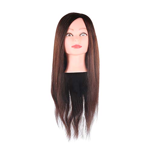 Hairdresser Training Head Mannequin, Cosmetology Doll Head with Real Hair, 65 - 70cm Long Synthetic Hair for Cutting Styling Braiding, Perfect for Beauty School Students and