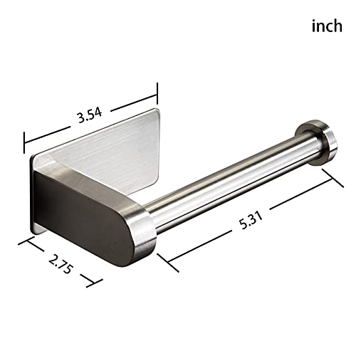 YIGII Self Adhesive Toilet Paper Holder - Bathroom Toilet Paper Holder Stand no Drilling Stainless Steel Brushed - Image 5