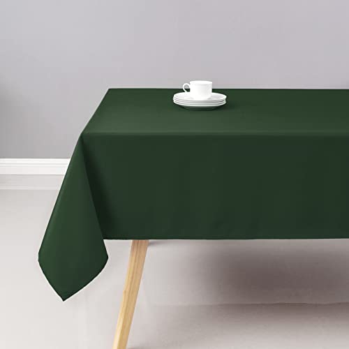 Hunter Green Rectangle Tablecloth Wrinkle Resistant Washable Fabric Table Cloth for Dining,Kitchen, Parties Weddings and Outdoor Use 60 Inch by 84 Inch