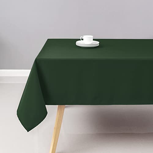 Wewoch Hunter Green Rectangle Tablecloth Wrinkle Resistant Washable Fabric Table Cloth for Dining,Kitchen, Parties Weddings and Outdoor Use 60 Inch by 84 Inch