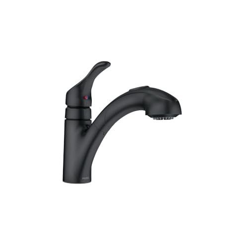 Moen Renzo Matte Black One-Handle Pullout Kitchen or Laundry Faucet Featuring Power Clean, CA87316BL - image 1