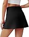 AB-Eleven Skorts for Women Tennis Golf Skirt with Pockets Shorts High Waisted A Line Mini Skirts Athletic Workout Pickleball Black