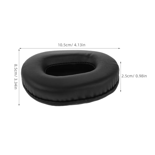 2 Piezas Cubiertas Ovaladas de Espuma para Auriculares, Reemplazo de Almohadillas para Auriculares y Headsets de Oficina, Resistentes al Sudor, Protector de Almohadillas, Negro 100x80mm para Uso Prolongado miniatura 2