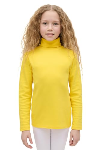 Image of Lilax Girls' Basic Long Sleeve Turtleneck Cotton T-Shirt