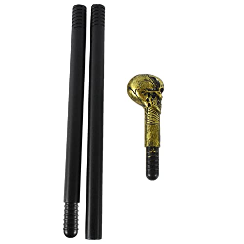 NOVELTY GIANT WWW.NOVELTYGIANT.COM Gold Skull Pimp Costume Staff Prop Halloween Walking Stick Cane Accessory