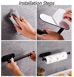 Miniatura 4 de Soporte para toallas de papel debajo del gabinete, soporte de pared para cocina y gabinete, ambos disponibles en adhesivo y tornillos, acero