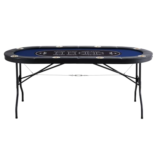 Happybuy 8-Player Foldable Poker Table, 72