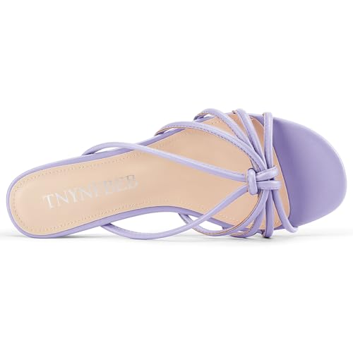 Image of TNYNFBEB Womens Sandals Mules Low Kitten Heel Open Toe Shoes Slip-on Slingback Prom Party Dress Summer 1.4 Inches Heels