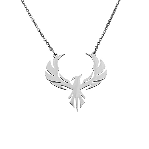 LLYANZ Phoenix Wings Tattoo Necklace Hollow Animal Bird Pendant Stainless Steel Necklace