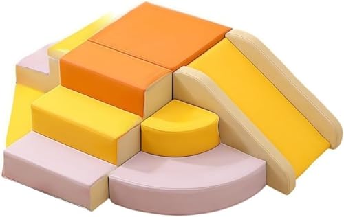 ソフトブロック アスレチック ベーシックセット ソフトブロック アスレチック ブロック クッション おもちゃ 玩具 大型 室内 遊具 滑り台 キッズスペース 子供用 キッズ 幼児 保育園 保育用品 クリスマスプレゼント、はしごを登る