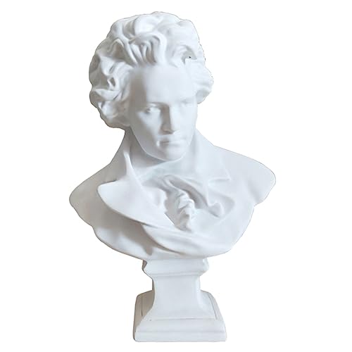 SOLUSTRE 1Pc Imitation Plaster Portrait of Resin Bust Sculpture Elegant Musician Figurine Artistic Home Ornament for Living Room and Study