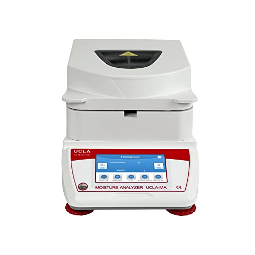 Ucla Scientific Moisture Anlyzer Spanish English Germany Menu Balance Meter 0.01% Readability 110G0.001G 110V 3 Drying Modes,Touch Screen Rs232 Interface Water Content Test #TOP5
