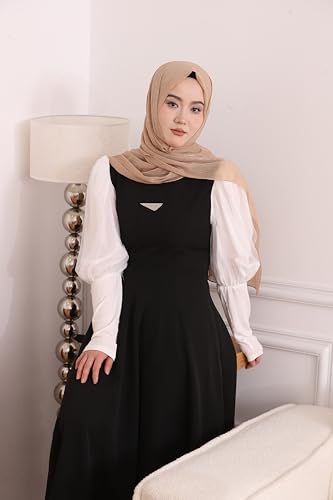 Febfim Gorgeous Silver Shimmer Women's Crepe Hijab Scarf Islamic Ladies Fashion Soft Shawl Head Wrap4