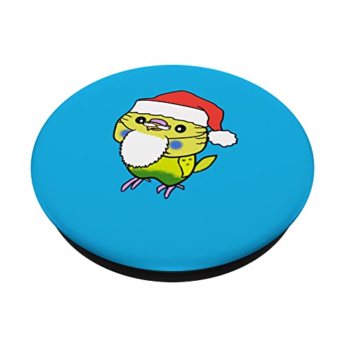 Christmas Parakeet Budgie PopSockets Swappable PopGrip, Black - Image 2