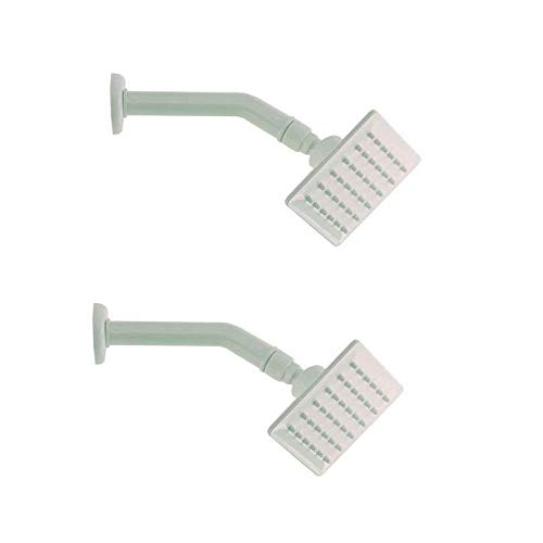 MHS White Bathroom Shower Head | 4X4 Square PVC Overhead Shower with Wall Mount Arm and Flange | Make in India | Set of 2