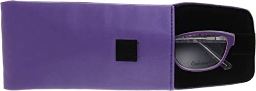 3 Pack Eyeglass Case Top Closure, Slip In Eyeglass Case Soft Faux Leather For Large Glasses, Women Men #TOP6