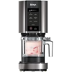 Procesador De Jugos Ninja Ninja CREAMi Heladera con 3 Tarrinas, 1.4L, 7 progrmas, Helado, Gelato, Sorbete, Smoothie bol, Helado light, Batido y Extras, Negro/plateado, NC300EU