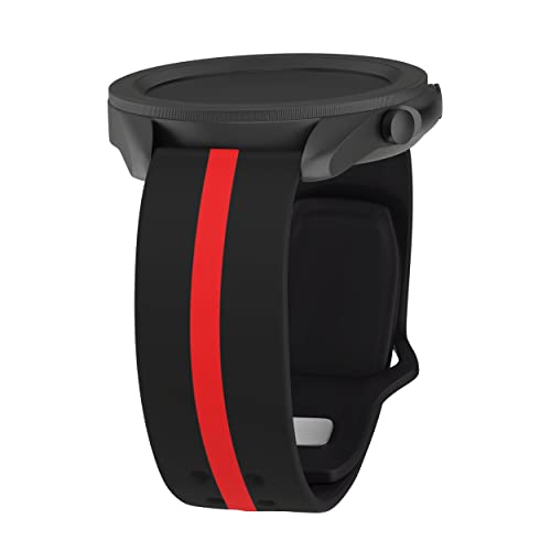 Affinity Bands Firefighter First Responder HD Watch Band Compatible with Samsung Galaxy Watch and more (20mm Short Thin Red Line)