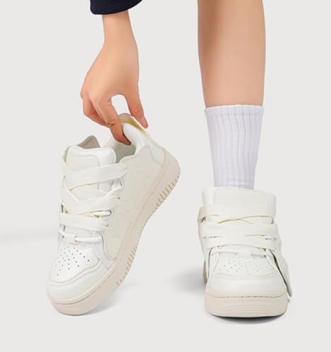 Women's Cute Sneakers Kawaii Breathable Platform Shoes - Lightweight Comfortable Chunky Sneakers for Athletic Hiking, Y2K Korean Style Star Pattern Tennis4