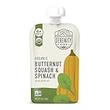 Serenity Kids Baby Food, Organic Butternut Squash and Spinach with Avocado Oil, For 6+ Months, 3.5 Ounce Pouch (6 Pack)