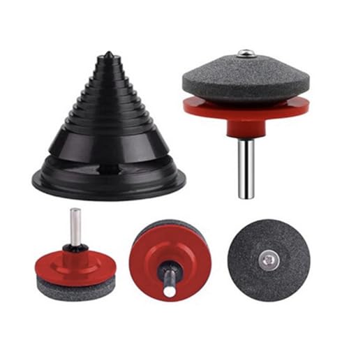 YIWEOG Kit de Afilado de Cuchillas para cortacésped, 4 Piezas, afilador de Cuchillas para cortacésped con Kit de equilibrador de Cuchillas, Kit de Afilado Universal para cortacésped Giratorio