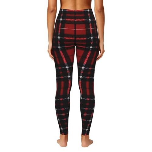 Leggings con bolsillos para gimnasio y conjunto elástico a cuadros 4