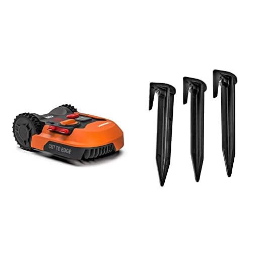 WorxTagliaerba Robot da Giardino Landroid Wr143E, Rasaerba Elettrico a Batteria 20 V &, WA0179 Picchetti per fissaggio filo perimetrale robot rasaerba Landroid, 1 confezione da 100 pz