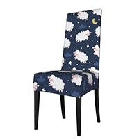 Chair Covers for Dining Chairs - Stretch Cute Sheep 1 Dining Room Seat Covers for Chairs, Removable Washable Chair Cover for Living Room, Home, Hotel, Banquet