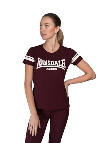 Lonsdale Damen Killegray Freizeit T-Shirts, Oxblood/White, L EU