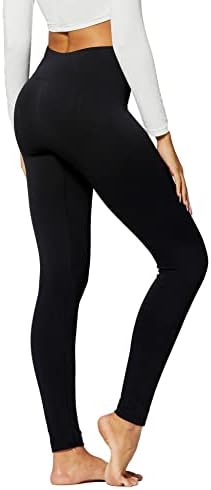 Premium Women's Fleece Lined Leggings - High Waist - Regular and Plus Size - 20+ Colors -Black - Small - Medium