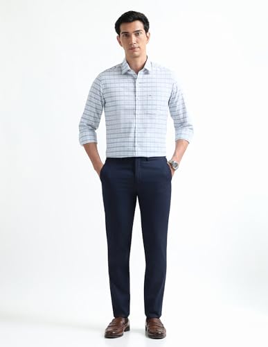 Image of Arrow Checked Slim Fit Mens Formal Shirt - Cotton, Breathable & Comfortable, Full Sleeves Shirts for Men