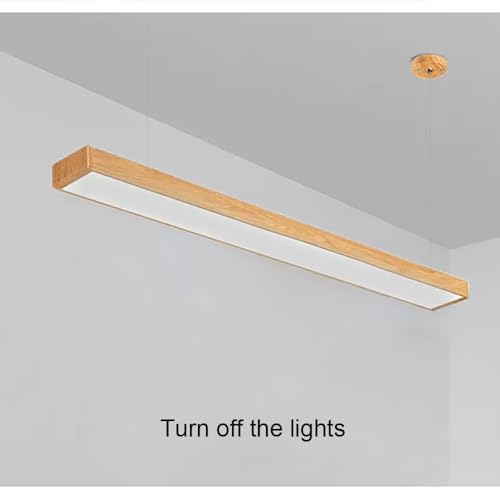Lámpara de araña LED de tira larga blanca rectangular de 120 cm para comedor 8