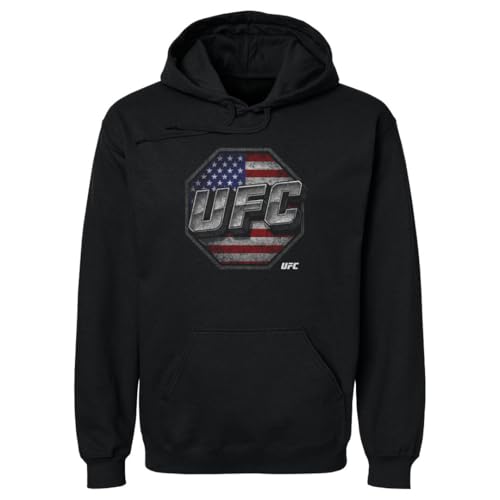 500 LEVEL UFC 3D Bold USA Flag Mens Hoodie Sweatshirt (Black X-Large)