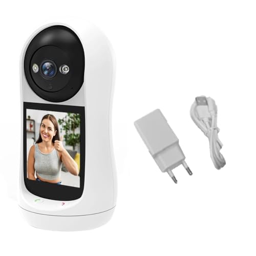 Ounfhtrttk Videollamada con Cámara WiFi de 3MP con Pantalla IPS de 2,8 Pulgadas Cámara IP Monitor para Bebés Cámara de Seguridad Interior Enchufe Europeo