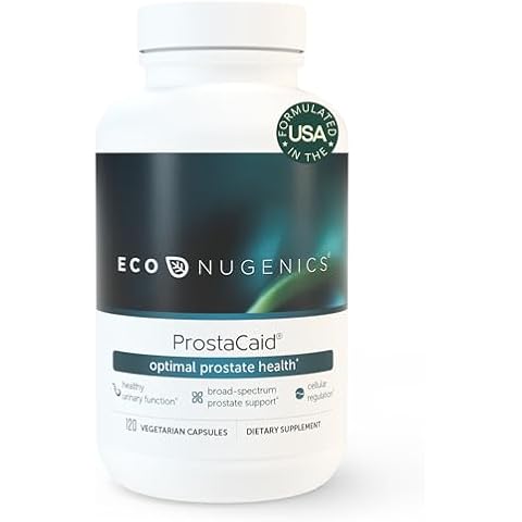 EcoNugenics ProstaCaid – Prostate Health Supplement for Men with Saw Palmetto Extract, Berberine, Turmeric BCM-95 Circumin, Quercetin, DIM, Mushrooms – Helps w/Detox, Immune Support – 120 Capsules Cover
