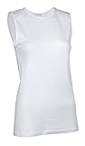 ロゼット Rosette Women’s Sleeveless Undershirt - Layering Cotton Tank Top– High Neck Camisole, Full Shoulder Design White
