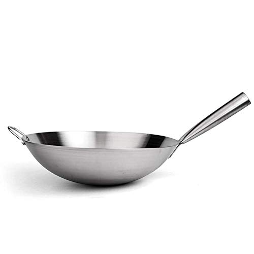 Wok profesional grande acero 43 cm plateado miniatura 4