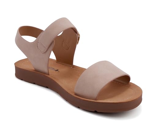 Image of Soda PLENTY ~ Women's Strappy Ankle Wrap Buckle Fashion Flat Sandals | Casual Sandals