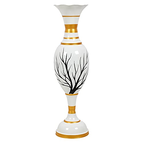 Image of Big Flower Vase for Living Room Corner Big Size Tall Metal Home Decor Item for Floor and Room- Large and Long Vase /Pot (25 Inches) Pack of 1