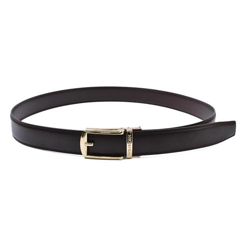Image of WildHorn Men's Leather Belt Gift Set | Genuine Leather belt Strap with 2 Interchangeable Buckles | Formal & Casual Wear Adjustable Belt | Automatic lock leather belt for men