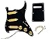 LAMSAM Prewired Pickguard Loaded Alnico V Single Coil Pickups, Black Pick Guard with Backplate Pre-loaded 5-way Switch Push Pull Potentiometer Compatible with Strat Style Electric Guitars