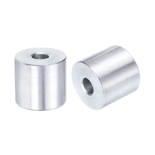 Image of HiPicco Aluminum Spacers 5mm Bore x 10mm OD x 40mm Length Unthreaded Standoff Bushing Plain Finish Round Metal Spacer, Fits M3 Screws Bolts Rods 10 Pack