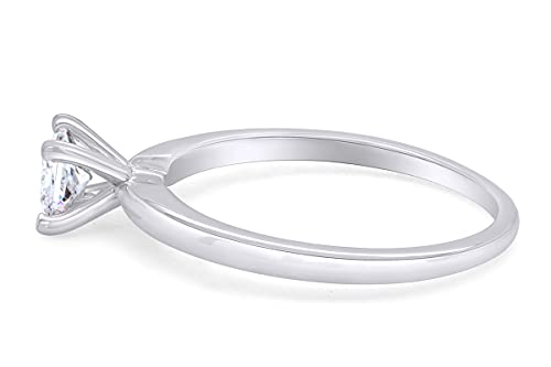 Jewel Zone US Princess Cut White Cubic Zirconia Anniversary Solitaire Ring in 14k Gold Over Sterling Silver (0.75 Carat)4